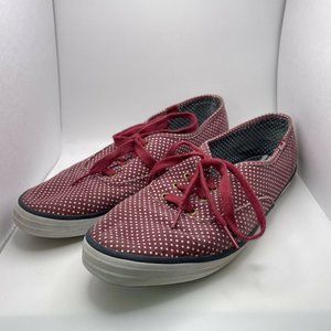 Keds Champion Lace Up Beet Red Dot Sneakers Womens 10 WF53431M